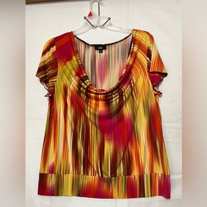AGB Women's Vibrant Striped Blouse